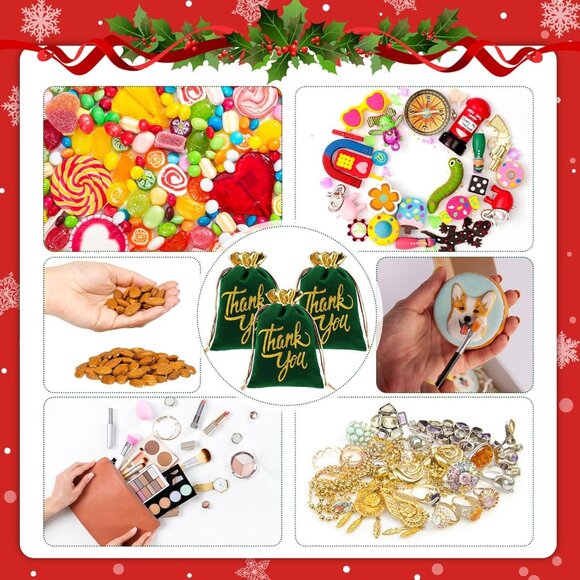 50 Pcs Thank You Velvet Bags with Drawstrings 5 x 7"- gift Pouch /Jewelry Bags - Picture 8 of 8